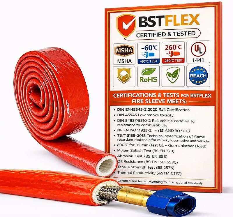 Manga térmica silicona fibra vidrio 1-3/8" rojo