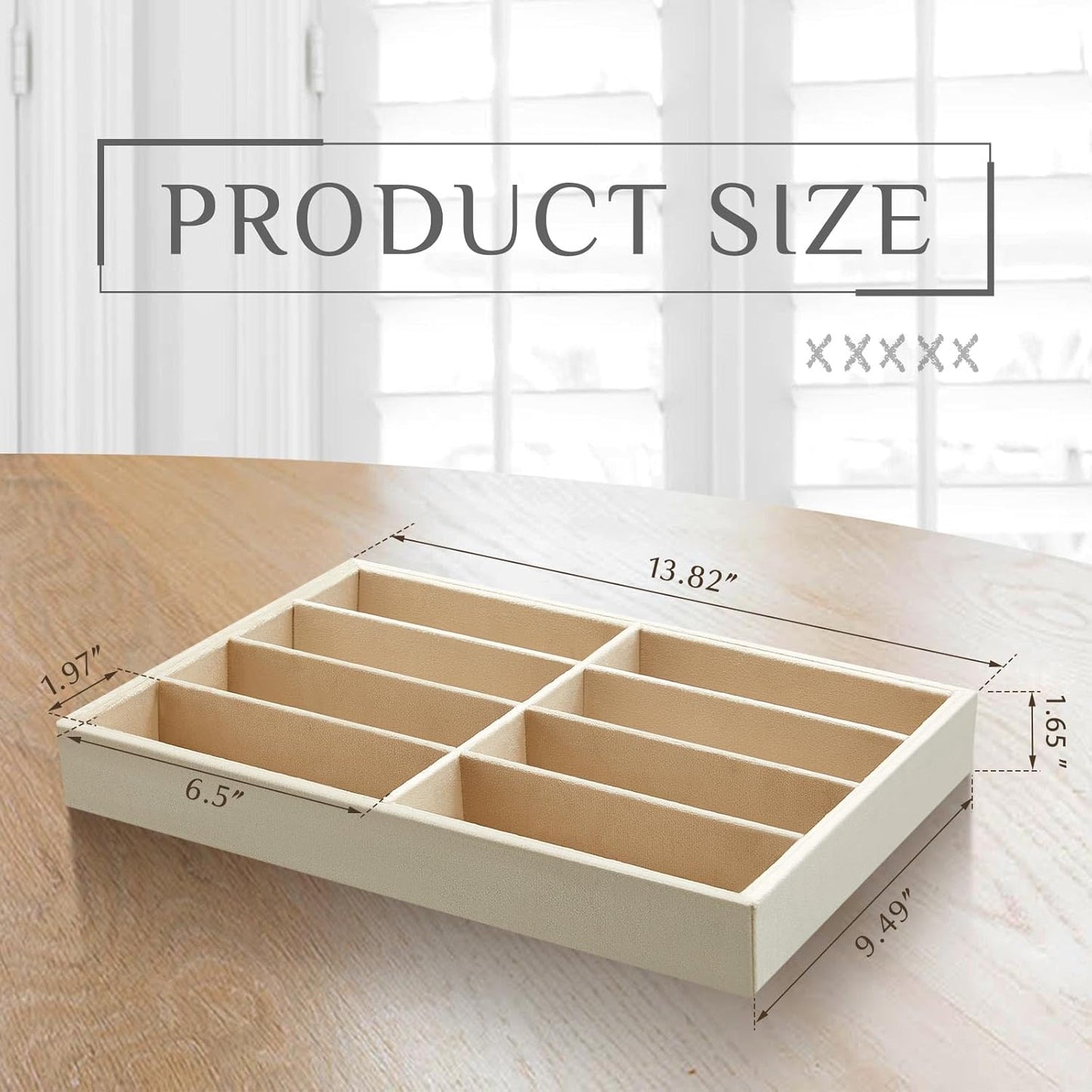 2 Pzas Bandejas Apilables para Gafas Sol y Joyas Beige
