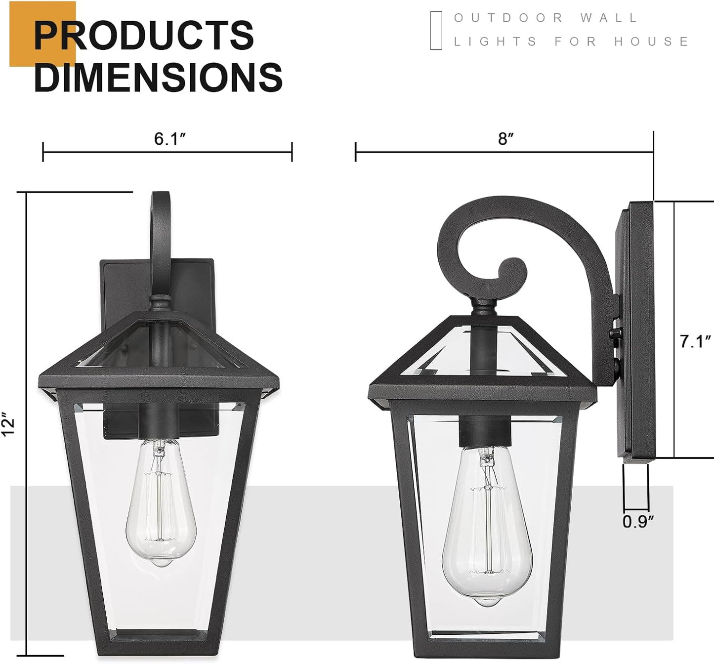 Apliques pared exterior impermeables luces porche