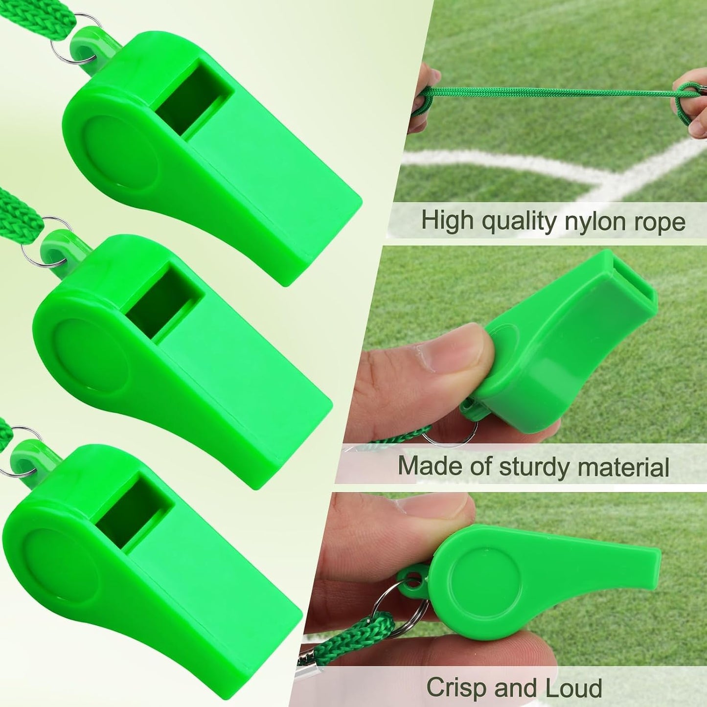 50 Silbatos Plástico Sonido Fuerte para Entrenadores Árbitros