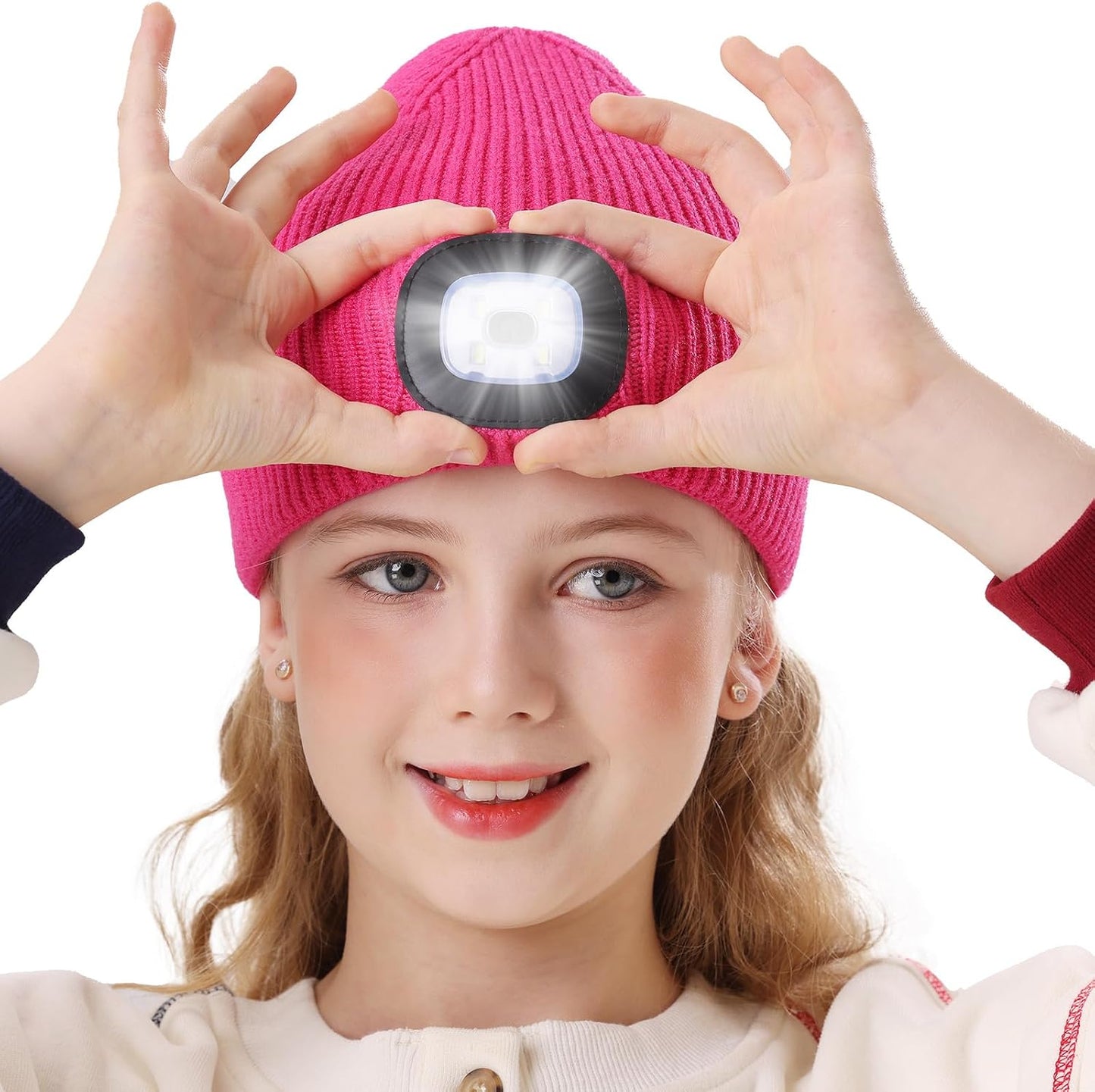 Gorro LED niños recargable USB con luz invierno