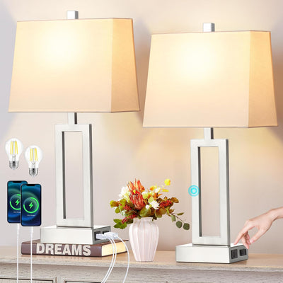 Lámpara mesa tactil moderna con USB y salidas CA