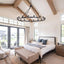 Candelabro rueda carro negro 40" 16 luces techos altos
