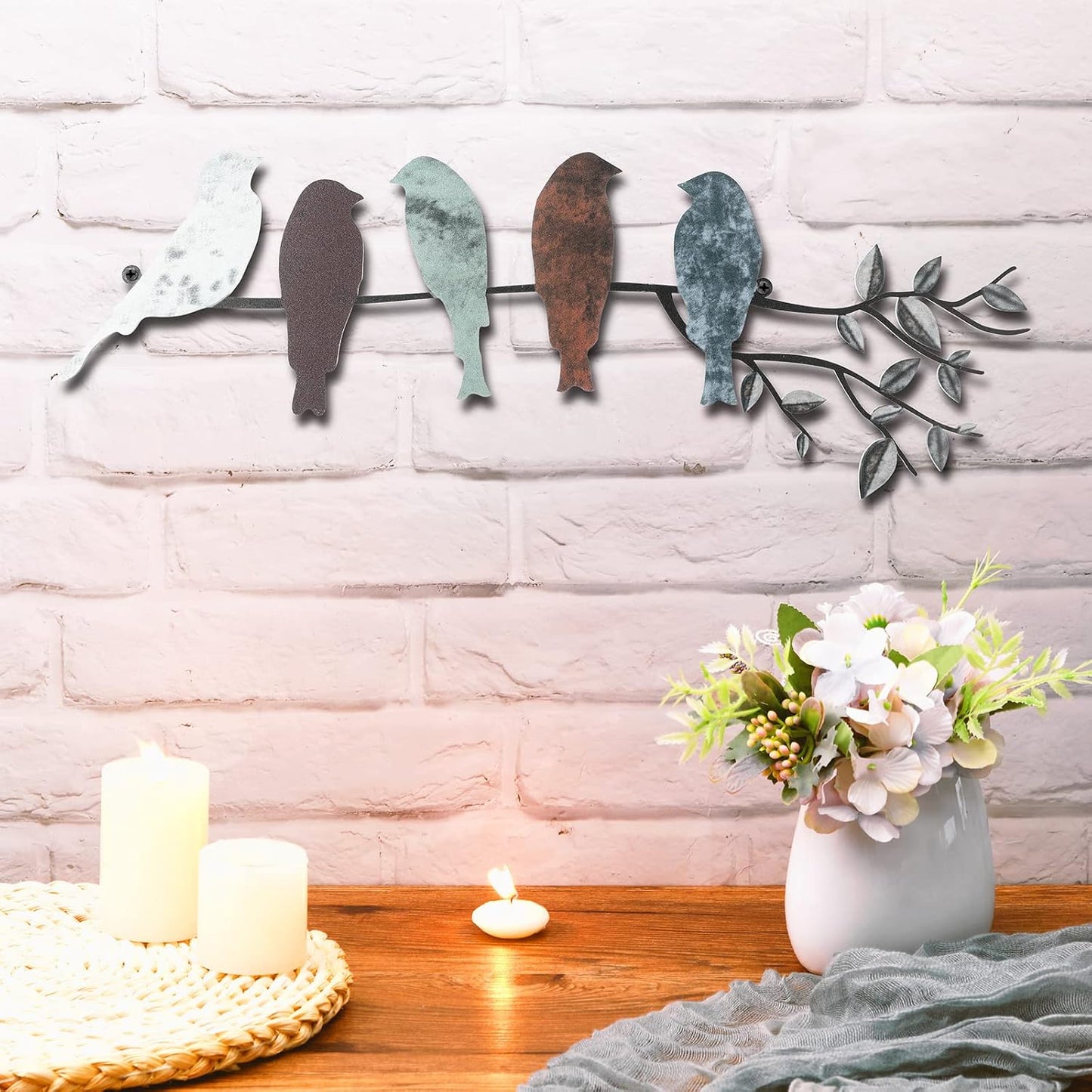 Letrero pájaro metal colgar pared jardín decoración