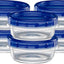 Recipientes alimento tapa rosca azul reutiliz. 8oz 20pzas