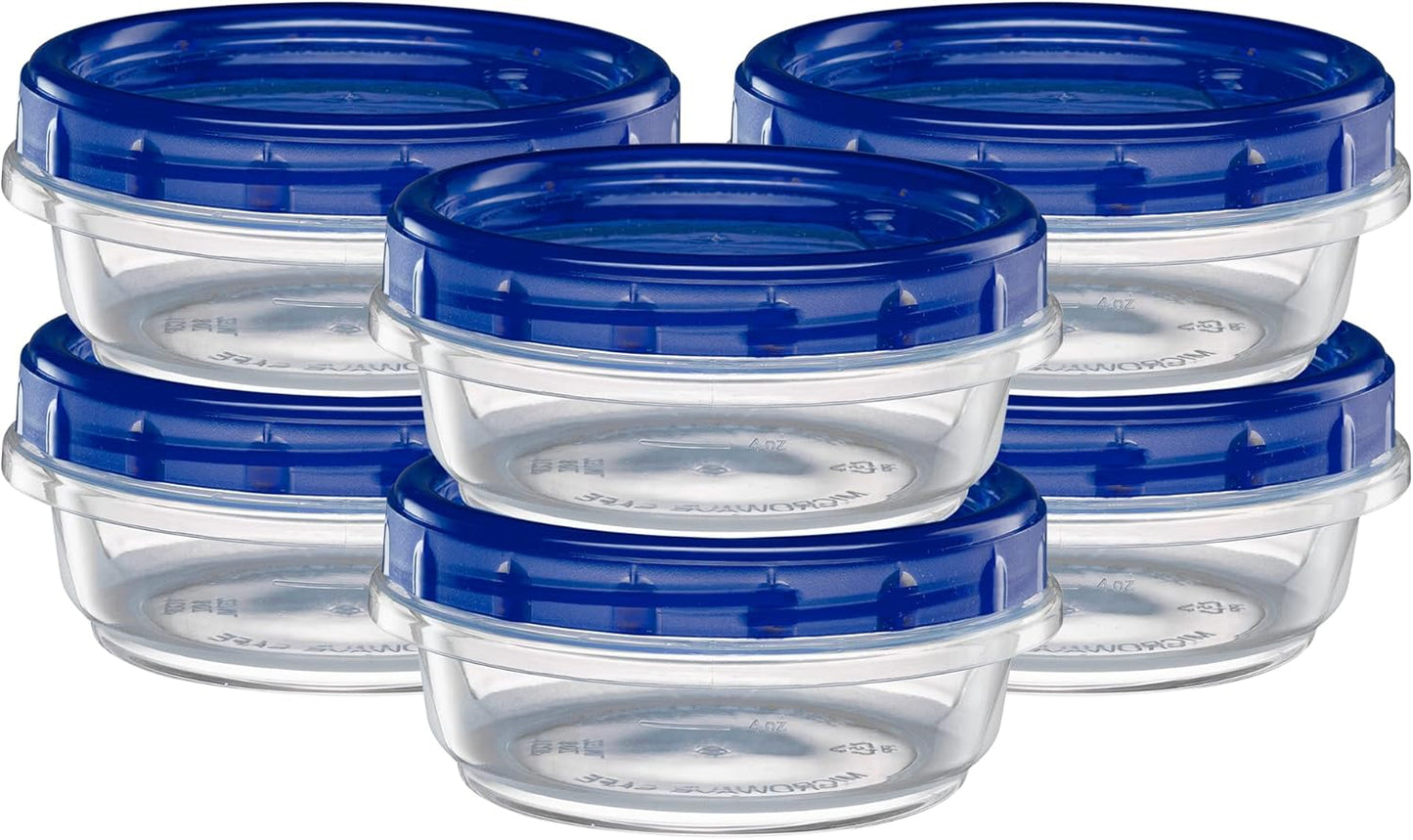 Recipientes alimento tapa rosca azul reutiliz. 8oz 20pzas