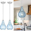2 Luces colgantes cocina isla 6pulg vidrio rayado dorado