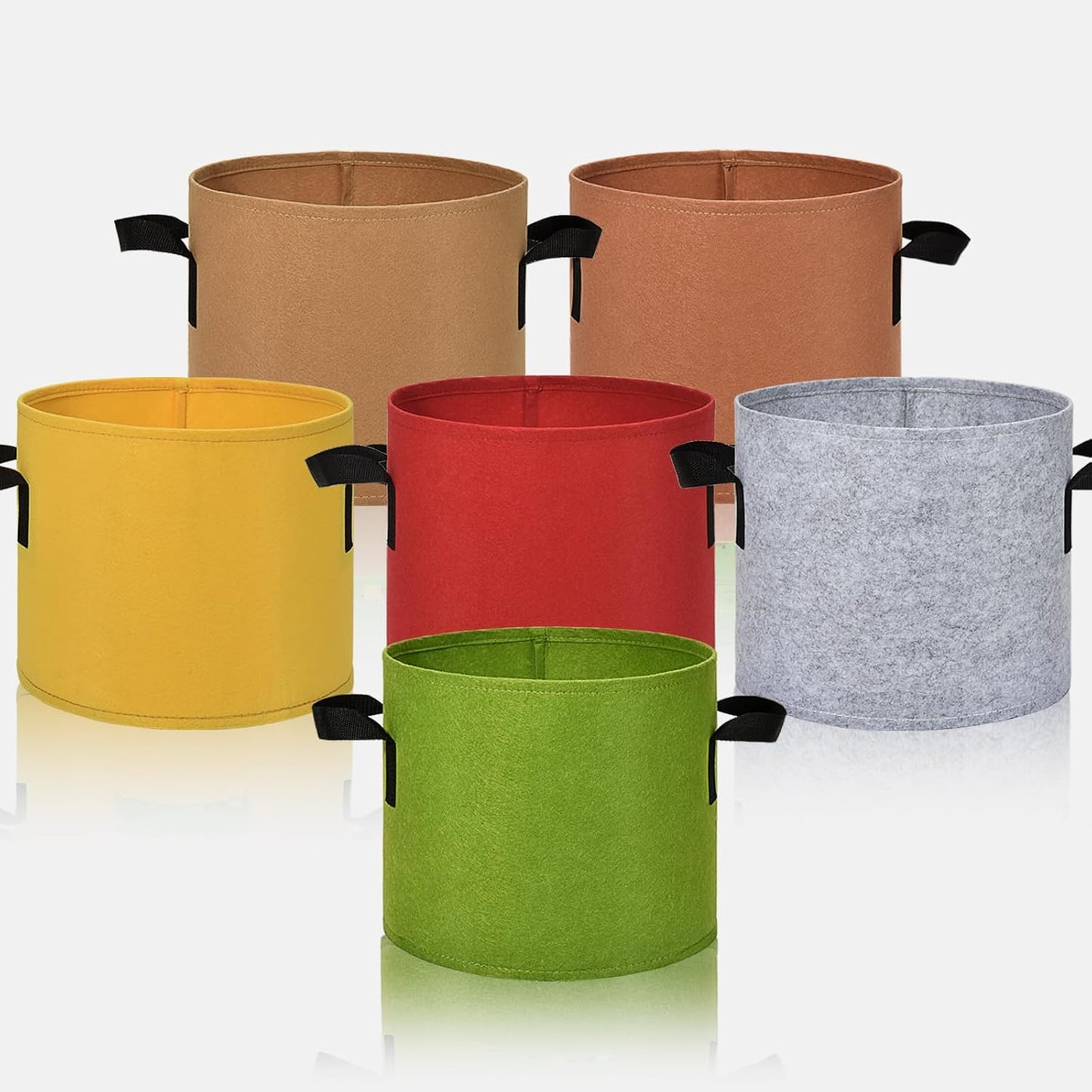 6 Pzas Bolsas Cultivo Tela 5gal Transpirables con Asas