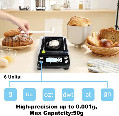 Báscula digital mg para joyas, oro, polvo con USB y batería