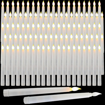 100 Pzas Velas Cónicas LED 8.5pulg Parpadeantes Boda