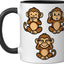 Taza Cerámica Chibi 3 Monos Sabios Negro/Blanco