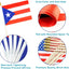 Mini banderas mano Puerto Rico poste madera 12 pzas