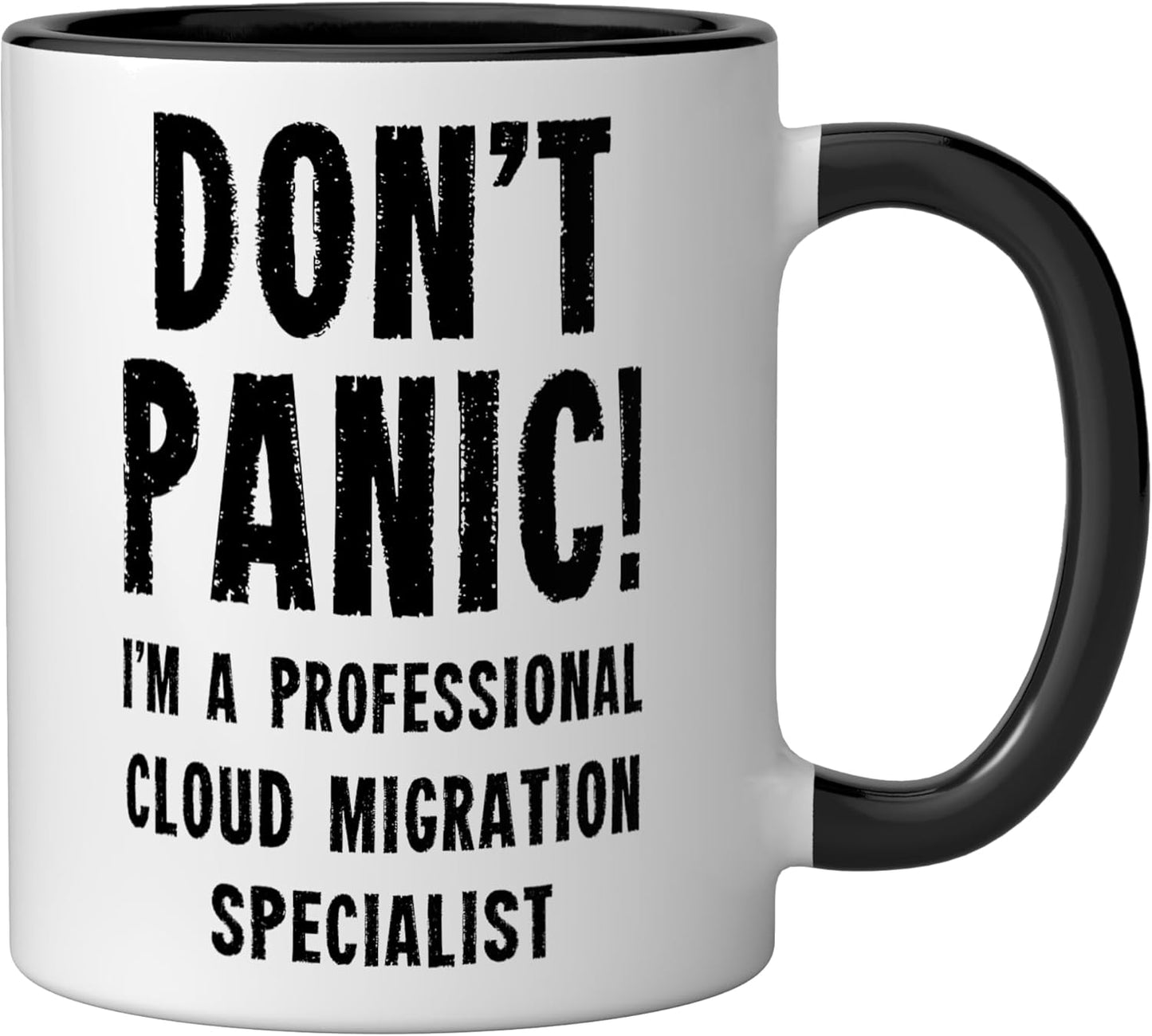 Taza Cerámica Especialista Migración Nube Negro/Blanco