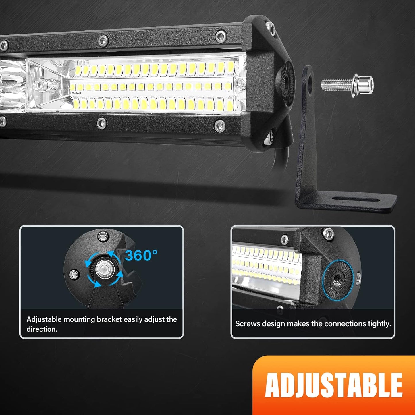 Barra luz LED 24pulg 12-24V IP67 impermeable haz puntual 4x4