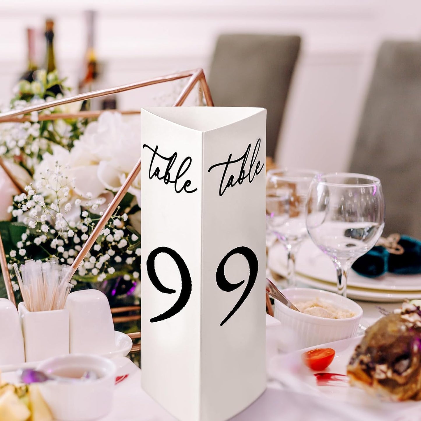 Números mesa boda del 1 al 20 papel negro blanco