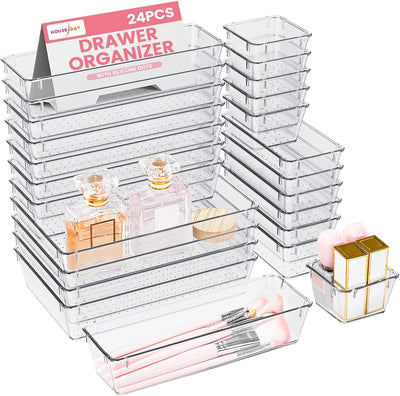 Organizadores cajones maquillaje 24pcs 4 tamaños con silicona