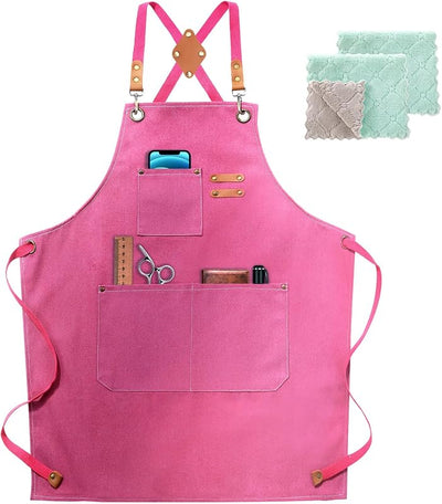 Delantal mujer cocina lona bolsillos ajustable barbacoa