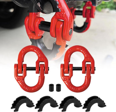 2 Conectores Cadena Seguridad 1/2 G80 12000lb Rojo