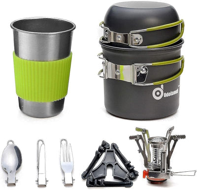 Kit 9 Pzas Utensilios Camping Acero Inox 304 Plegable