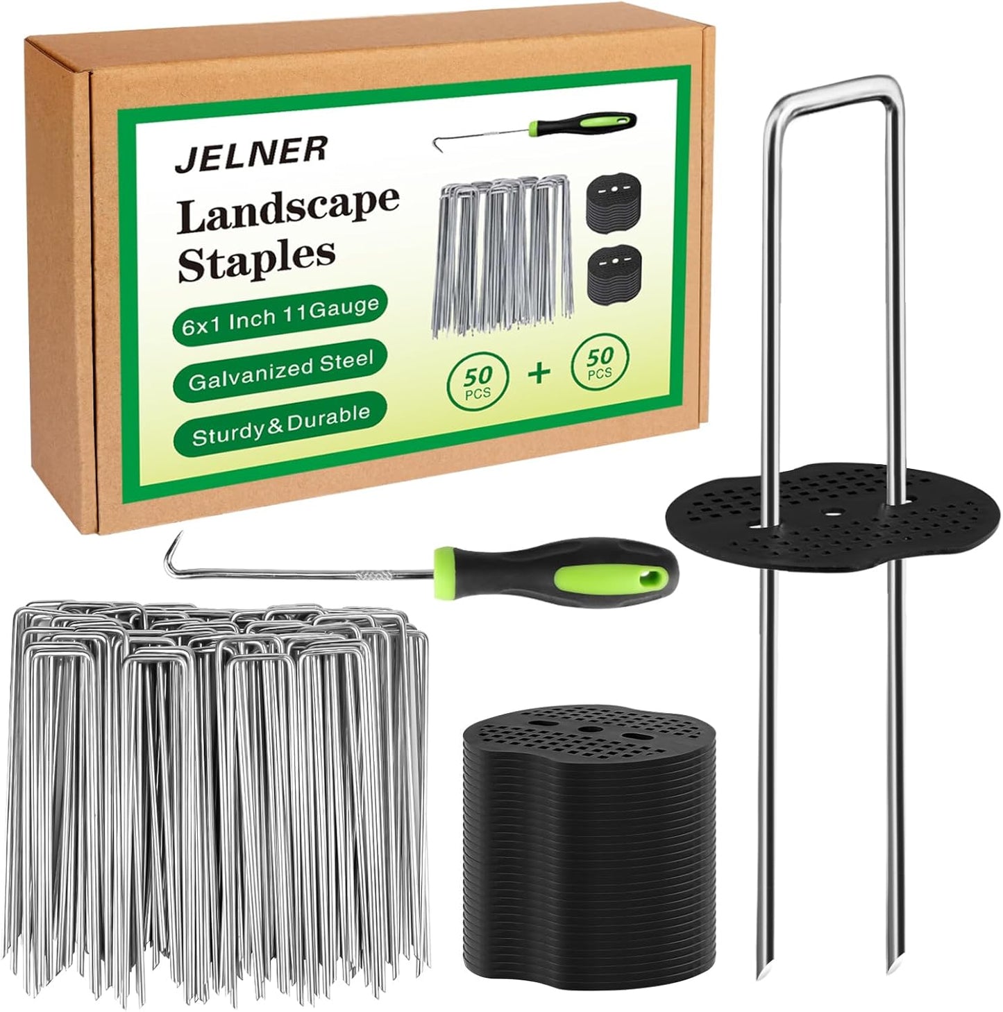 Estacas jardín galvanizadas 50 piezas 15 cm para paisajismo