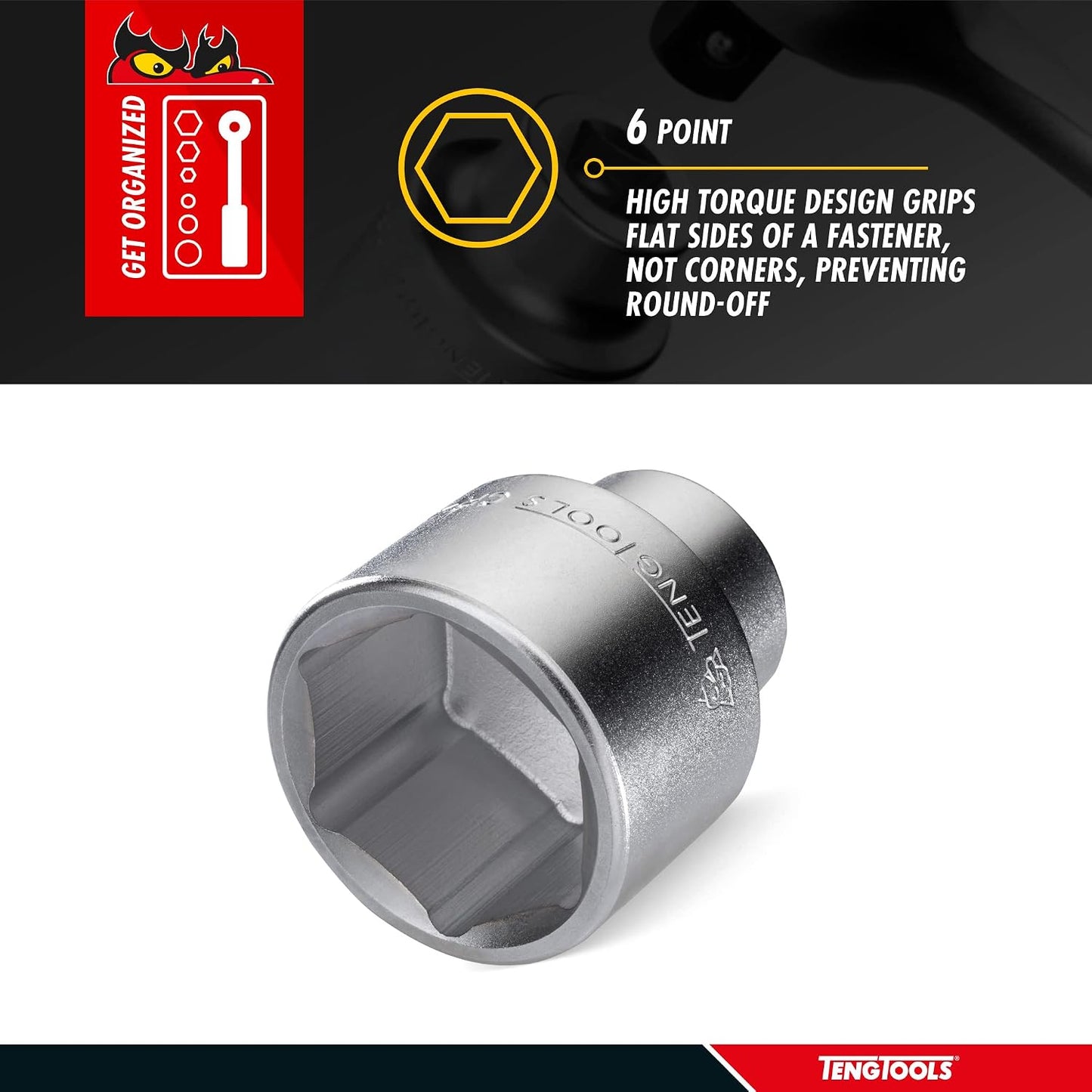 Socket 32mm 3/4 pulg 6 puntos métrico poco profundo