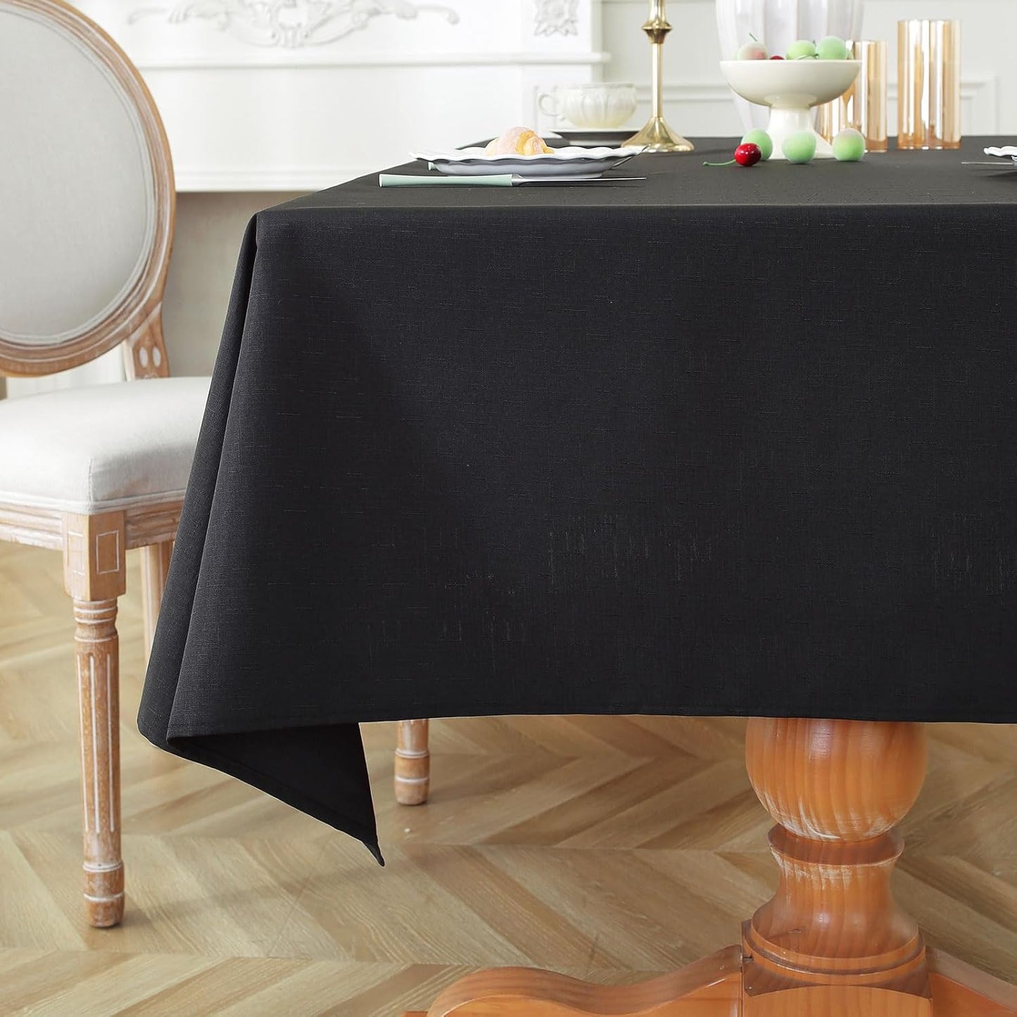 Mantel cuadrado lino impermeable texturizado 60x60pulg estilo granja