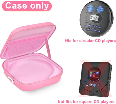 Funda portátil reproductor CD con cinturón rosa