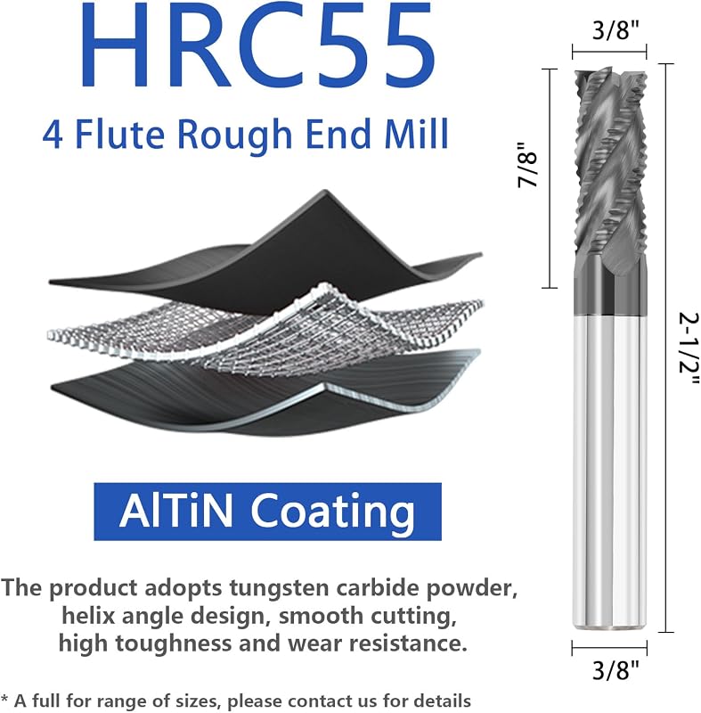 Bit fresado CNC 4 flauta carburo AlTiN aceros endurecidos