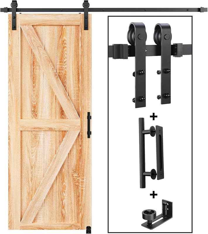 Kit herrajes manija riel puerta corrediza 4ft polea J