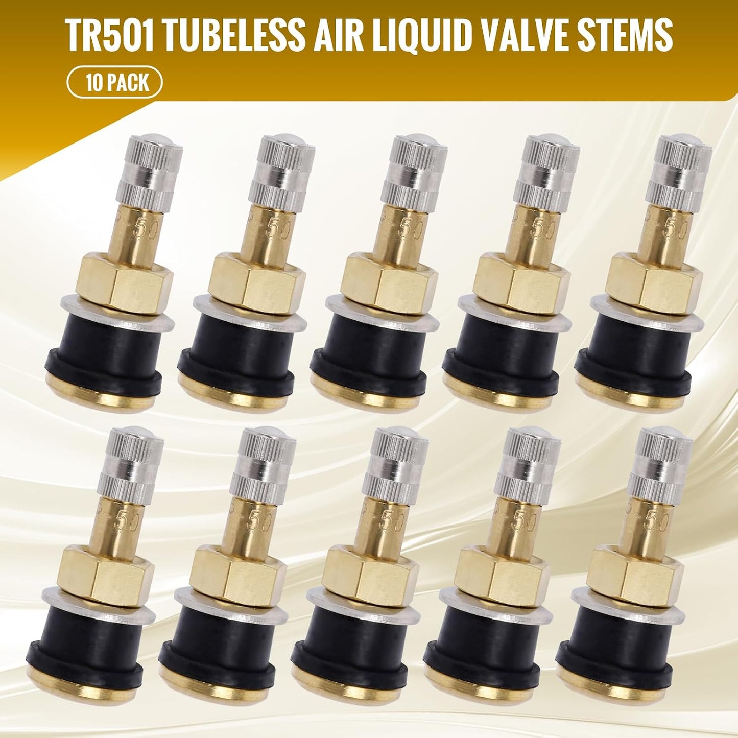 10 Vástagos Válvula Latón TR501 0.748pulg 1.65pulg