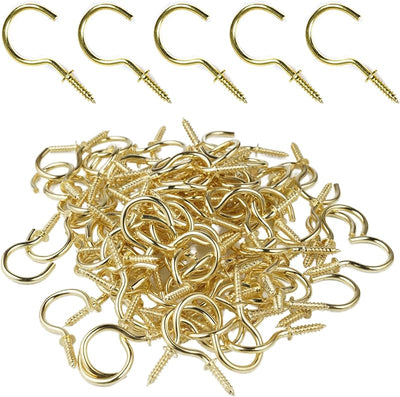 100 Ganchos Techo 1pulg Dorado