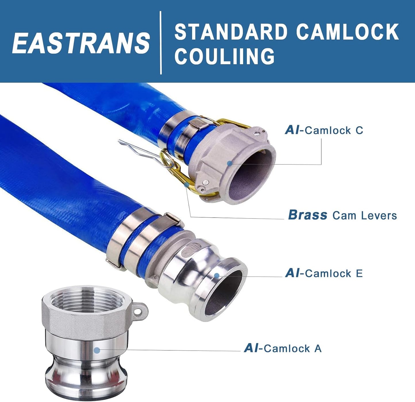 Manguera descarga azul 2" x50ft accesorios Caml C E A
