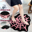 Tapete baño tela araña 24x24pulg antideslizante lavable color rosa