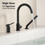 Grifo bañera montaje cubierta negro rociador