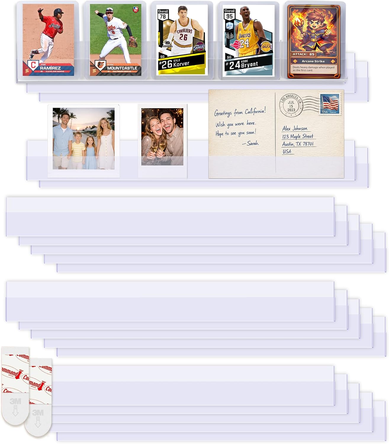 Pack 10 estuches PET para tarjetas béisbol pared