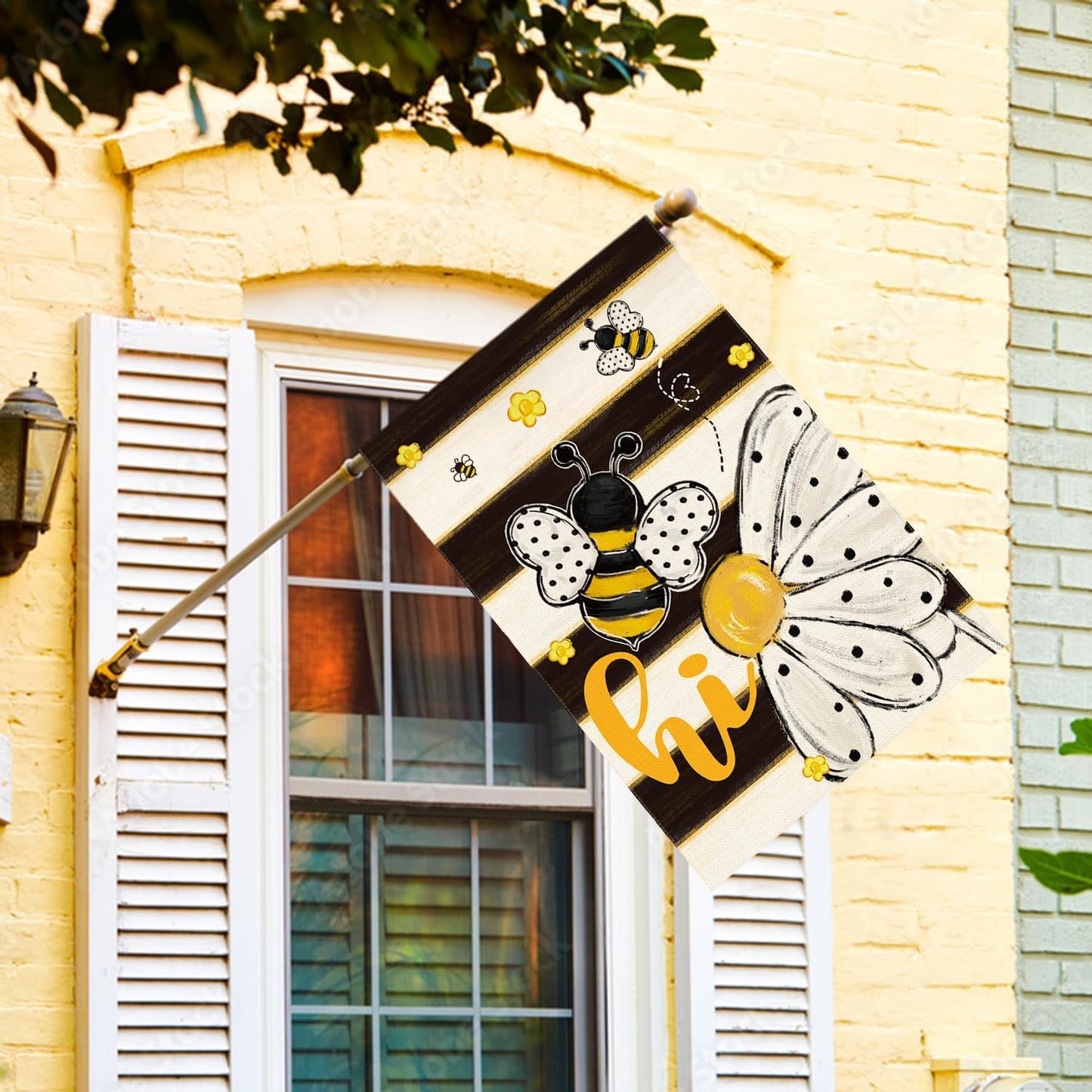 Bandera casa margaritas 28x40pulg doble cara patio