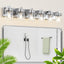 Lámpara tocad. baño 96.5cm 6 luces vidrio transparente