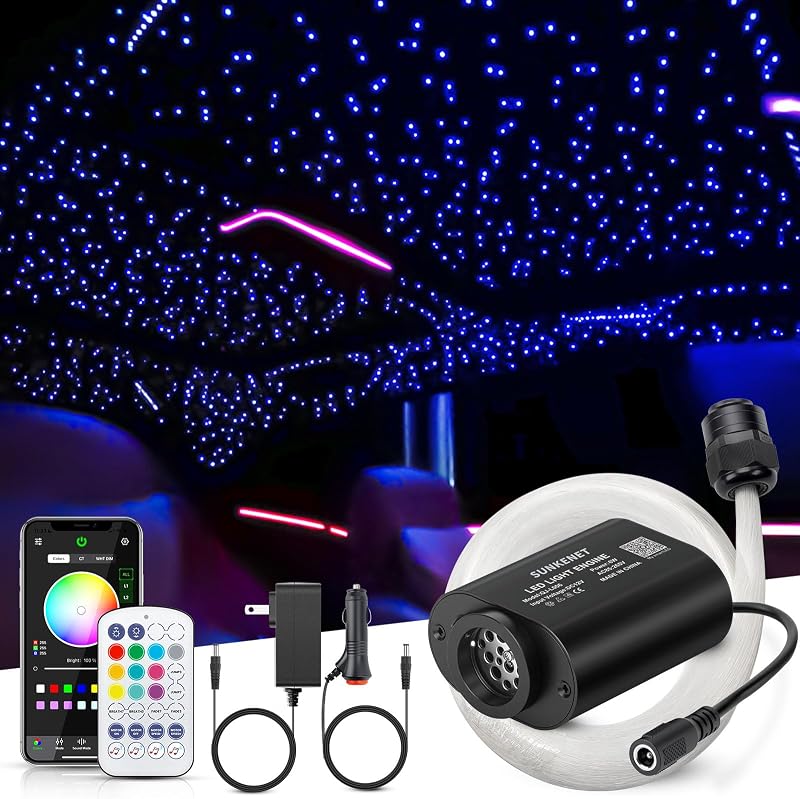Set 6 luces estrella fibra óptica RGBW control remoto