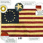 Bandera tipo retro cosido americano