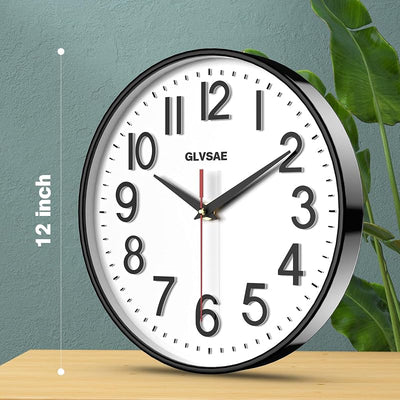 Reloj pared 12pulg cuarzo silencioso oficina