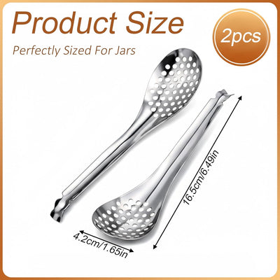 Cuchara acero inox ranurada para caviar y gastronomía molecular