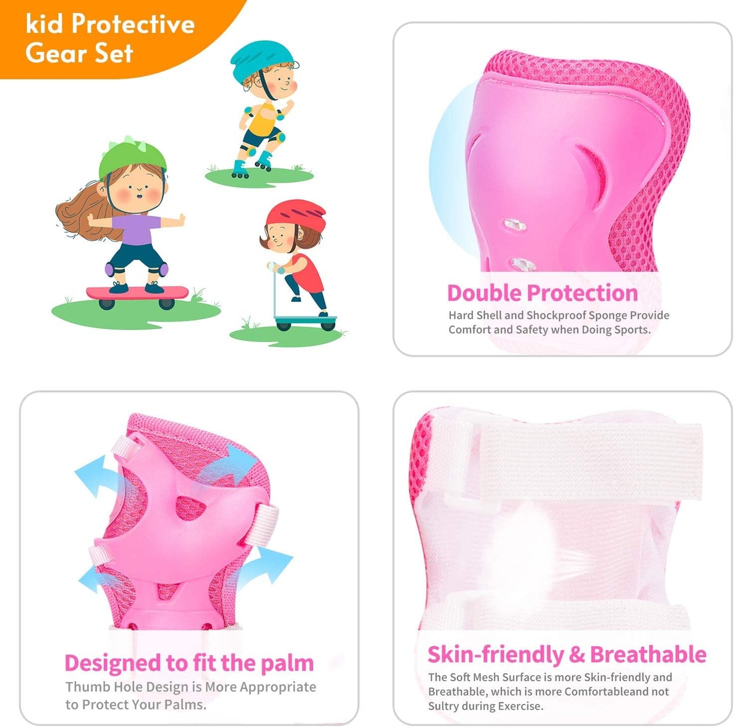Rodilleras coderas niños 3-15 años kit patines