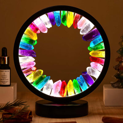 Lámpara noche cristal 8.6pulg USB 3 colores modo atenuación