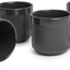 Juego de 4 tazas de café negras de cerámica con esmalte mate