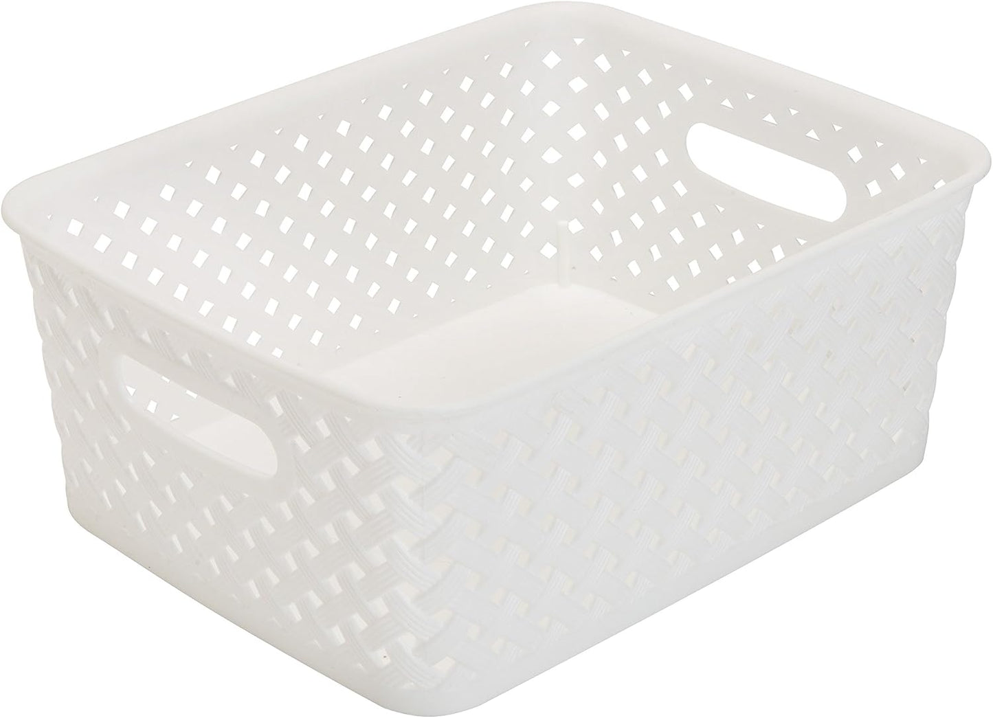 Cesta mimbre resina para baño y despensa con asas