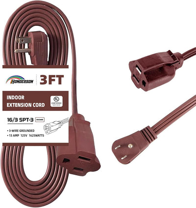 Cable extensión enchufe plano 16/3 SPT-3 13A 1m marrón