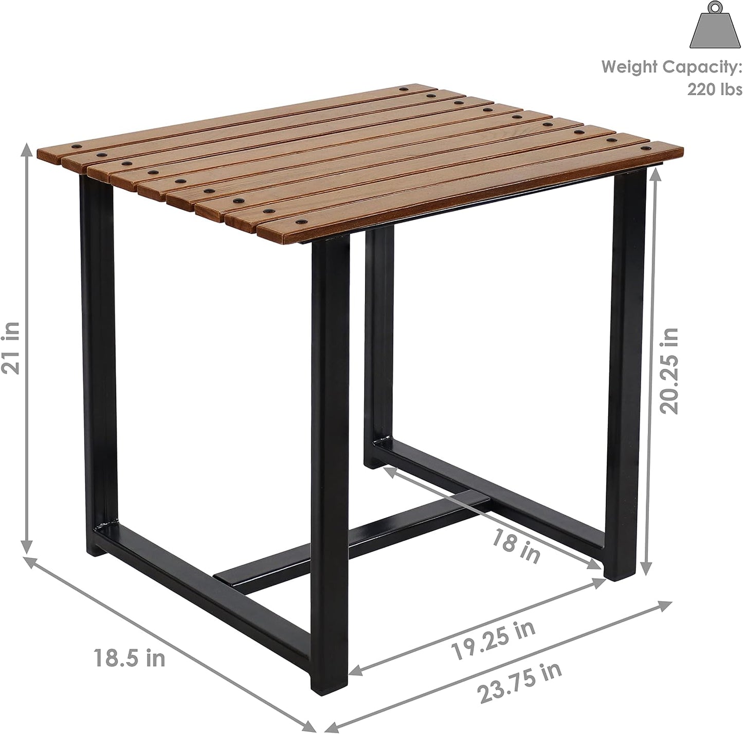 Mesa auxiliar Adirondack madera castaña 20" color marrón