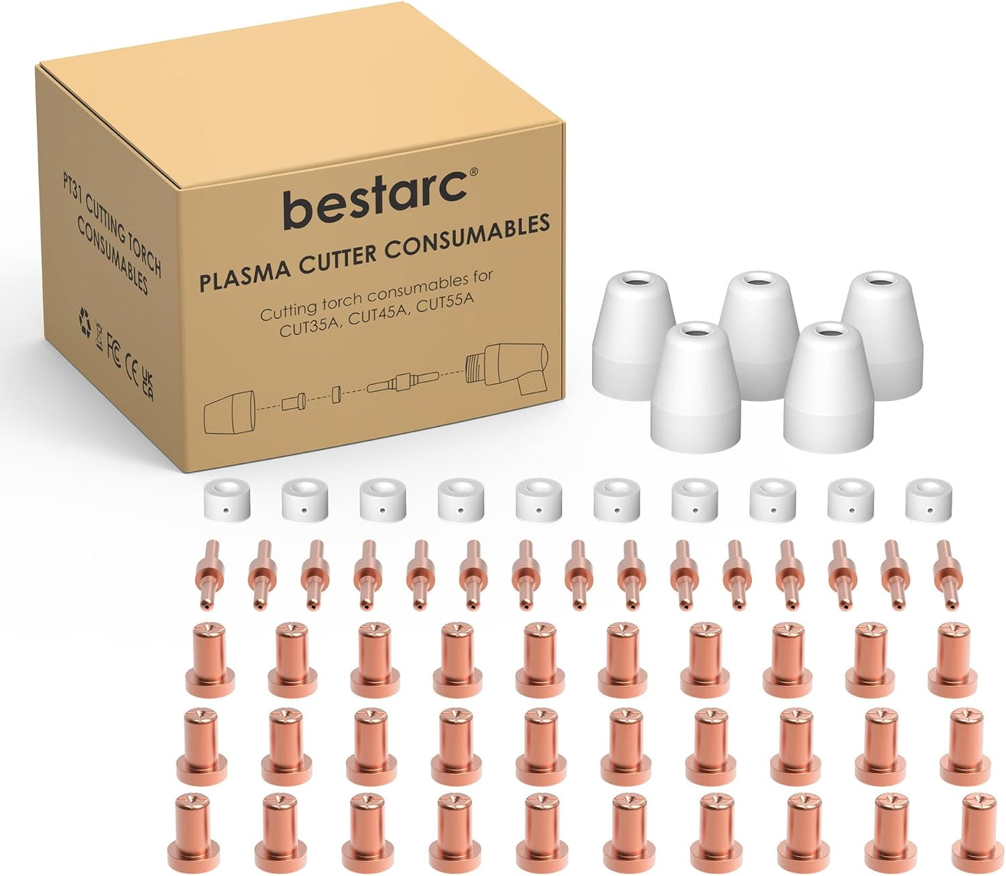 60 Pzas Boquillas Plasma Apto Cut55A Pt31