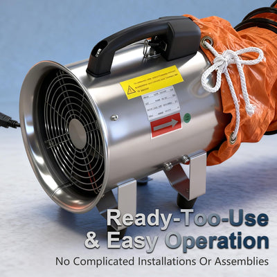 Soplador acero inox 8pulg 1030CFM manguera 16ft