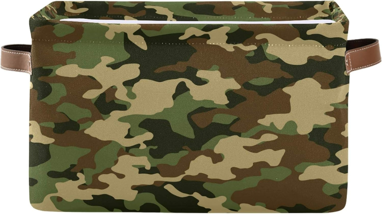 Cesta camuflaje plegable lona para juguetes